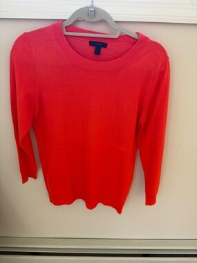 J. Crew Orange Crewneck Knit Sweater, size medium